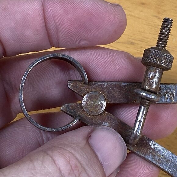 Vintage WLC 6-inch Flat Leg Outside Spring Caliper Machinist Tool READ - Picture 5 of 8